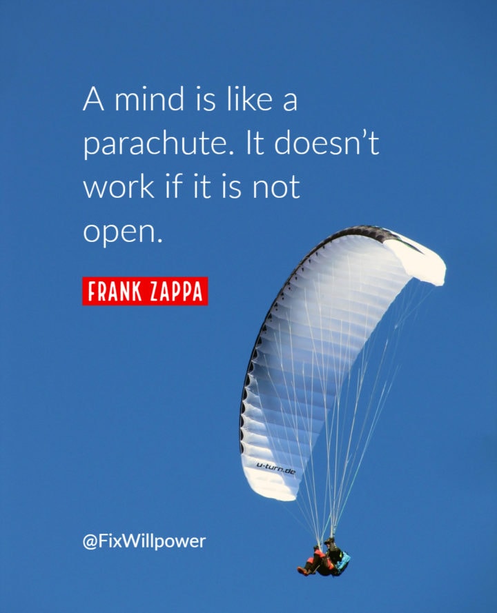 open mind parachute quote zappa