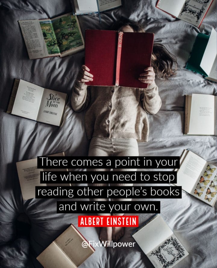 reading books writing quote einstein