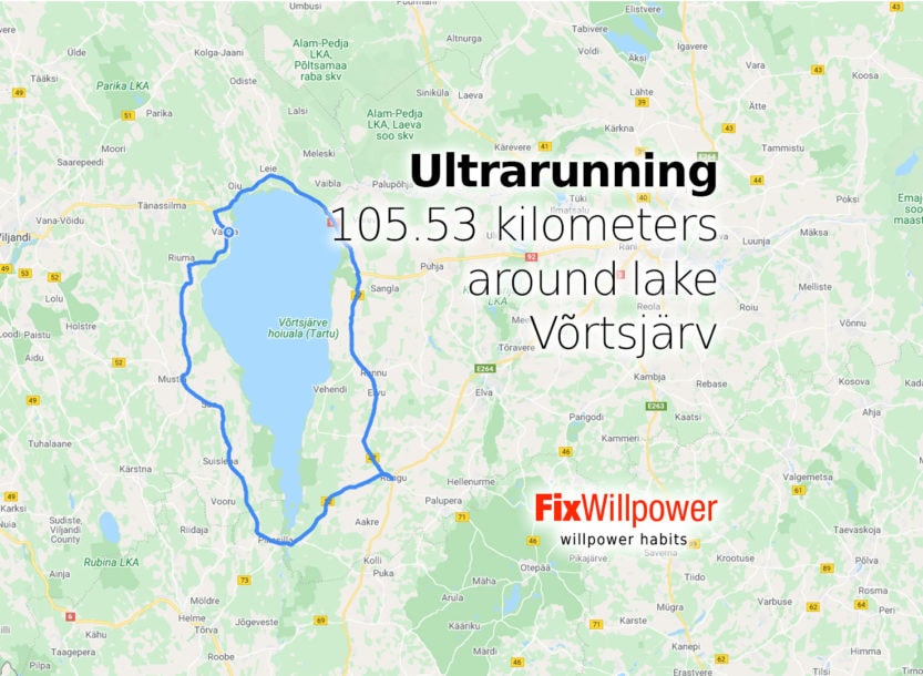 ultrarunning 100 kilometers around lake vortsjarv